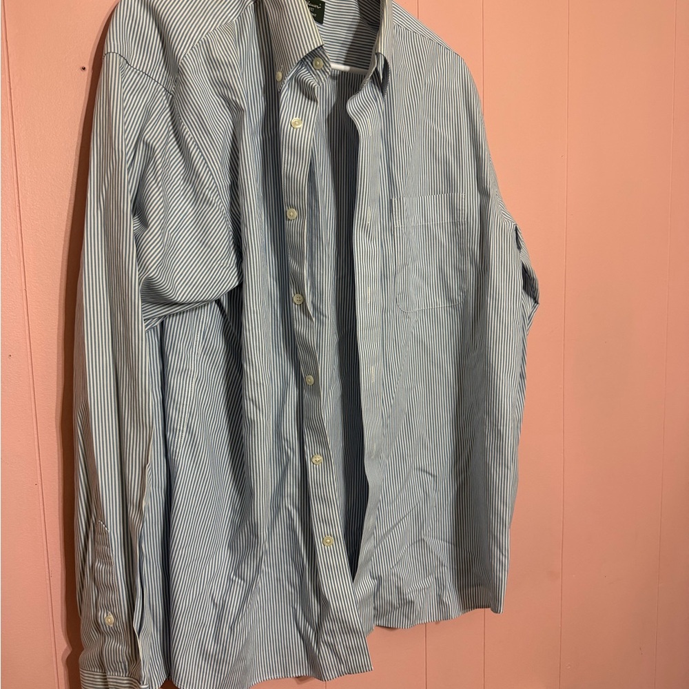 Eddie Bauer Blue and White Striped Shirt